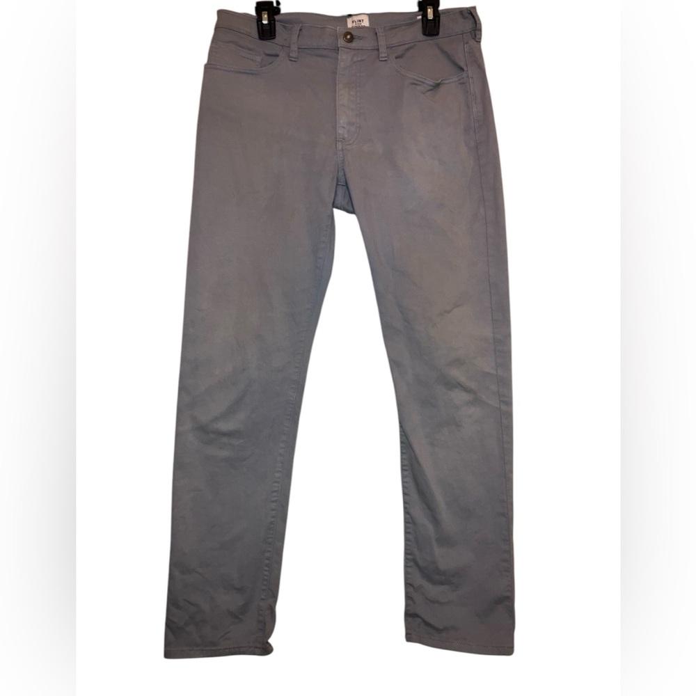 Flint and Tinder 365 Pants Chino Mens 32X30 Gray Flat Front F510001 Slim Fit
